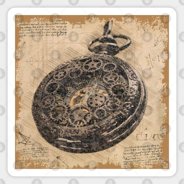 Vintage Steampunk Watch -Horologist Art Magnet by ARTSYVIBES111